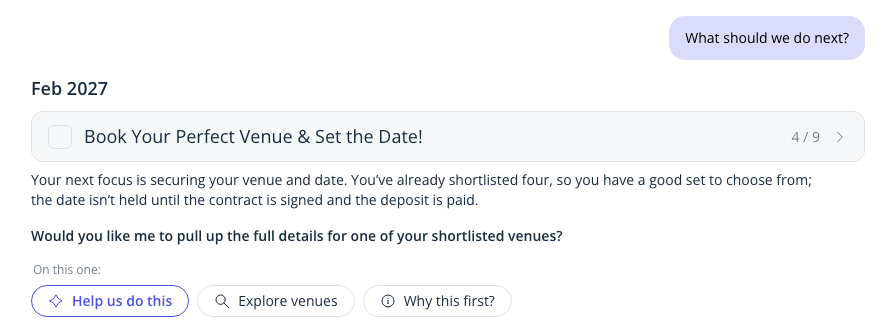The reply to the first chip under the check-in for couple 5